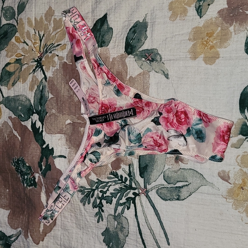 COPY - Floral Victoria Secret bling thong